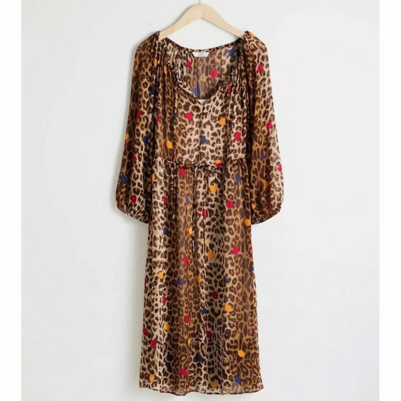 & Other Stories Leopard Dot Kaftan Dress - Picture 2 of 8